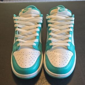 Nike Teal and White Dunks